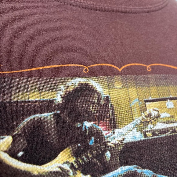 Y2K Vintage Liquid Blue Jerry Garcia Baby Tee Brown Short Sleeve Women's Large - Picture 7 of 11